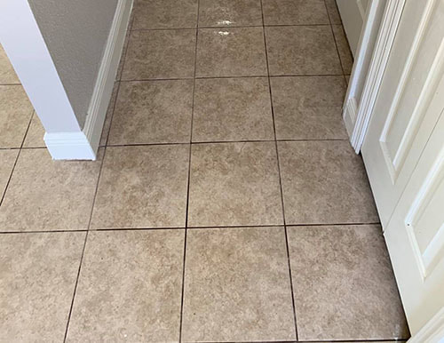 shiny clean tile and grout