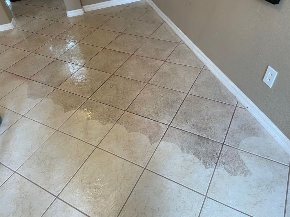 before and after tile floor cleaning