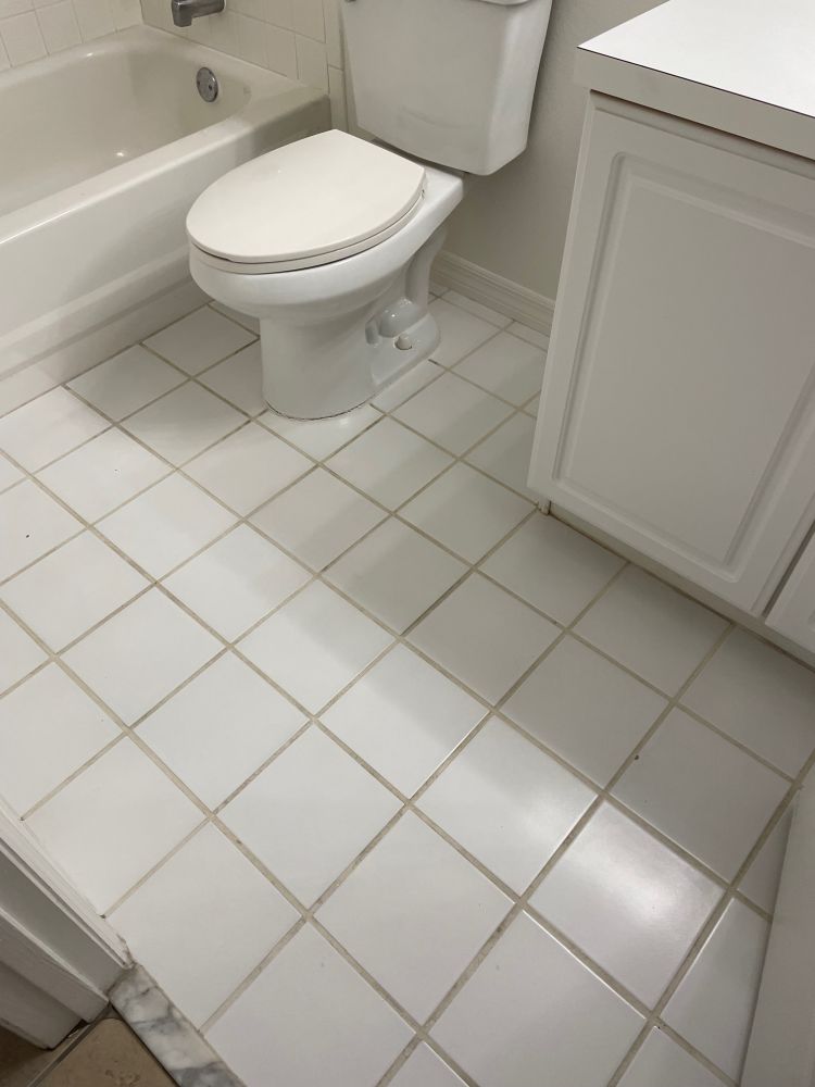 bathroom white grout