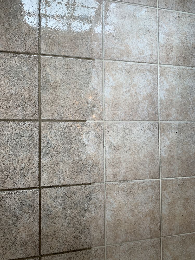 before and after bathroom tile cleaning