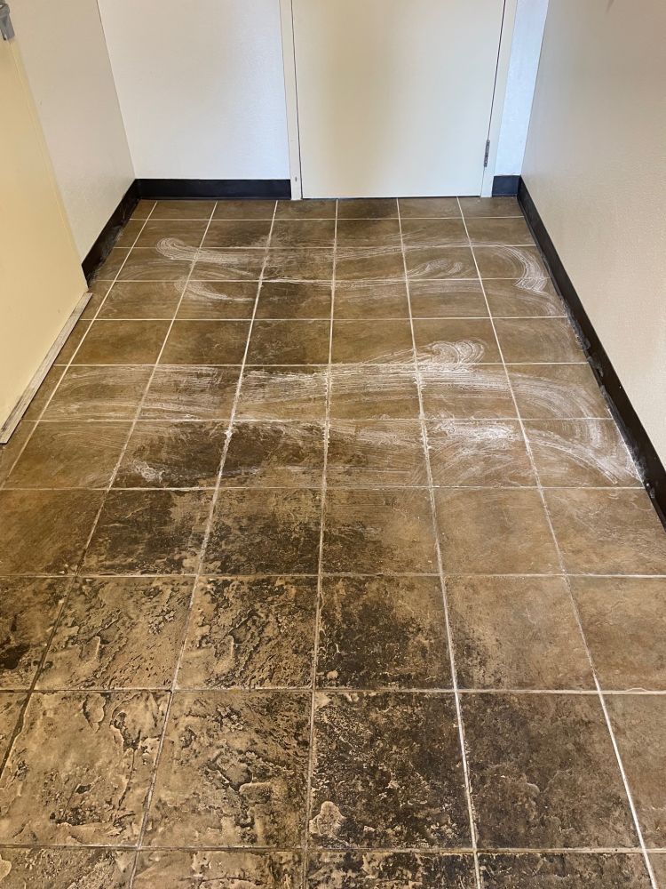 dirty tile floor before tile cleaning 