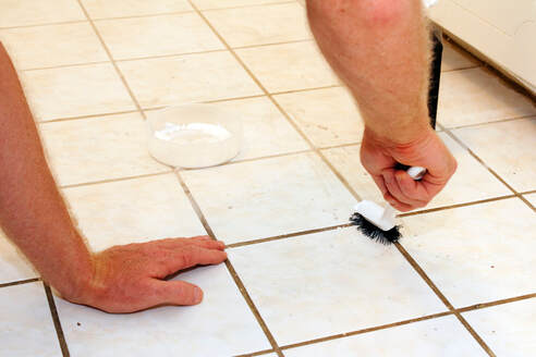 white tile and grout cleaning